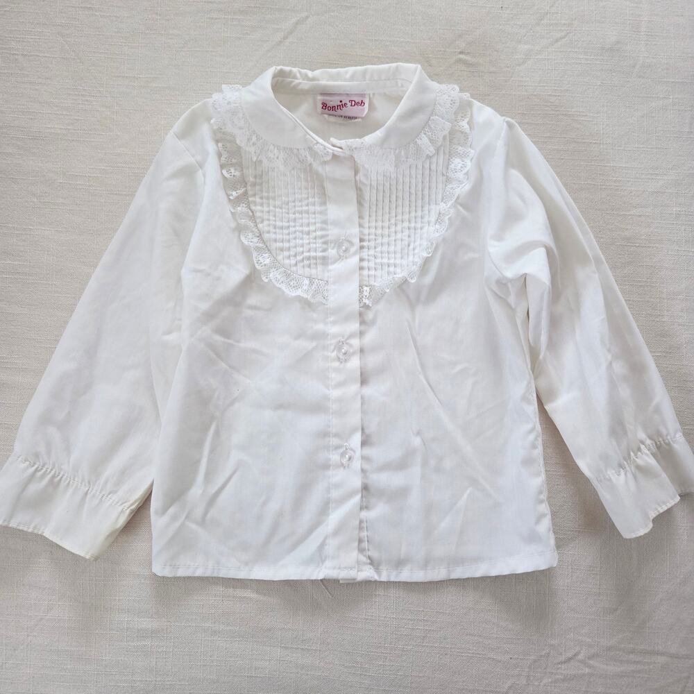 Vintage Girly White Dress Shirt 3t